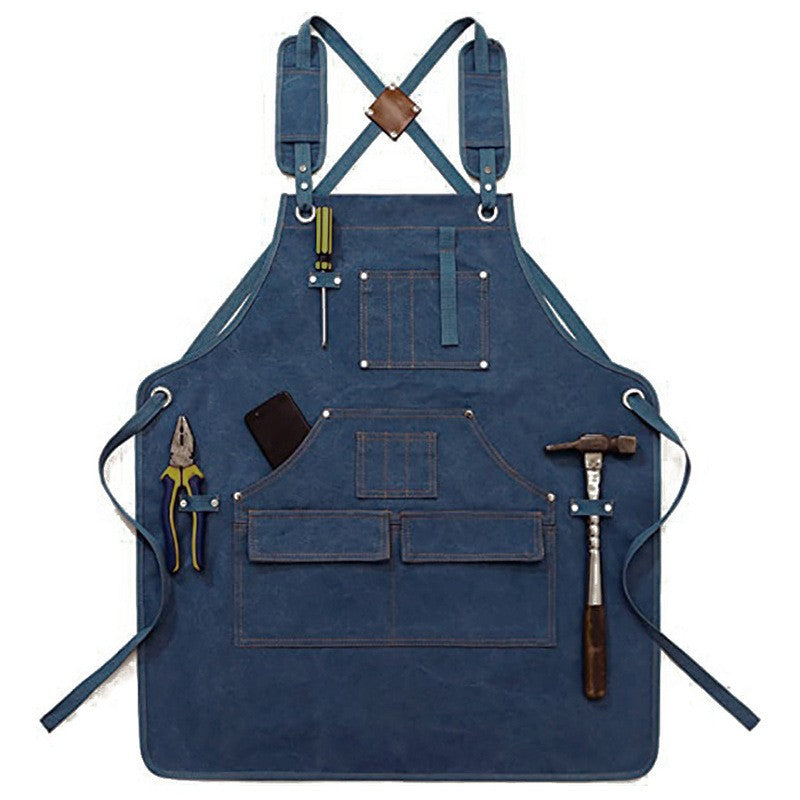 Multi-Pocket Canvas Apron Fits Woodworker Aprons, Mechanic & DIY Enthusiast