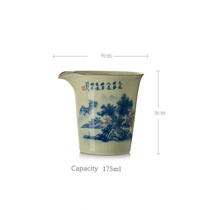 Landscape Ceramic Opening Pottery Cup Chinese Kung Fu Tea Zen Tea Sea Teacup