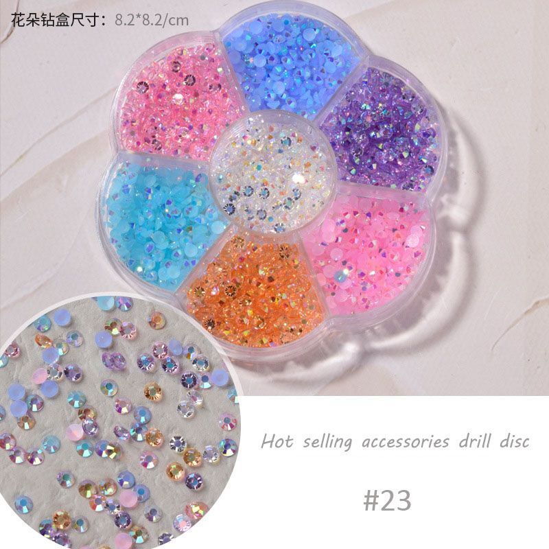 Nail Art Decor 7Grid Mixed-Styles Butterfly Bear Rhinestones 3D Glitter Crystals