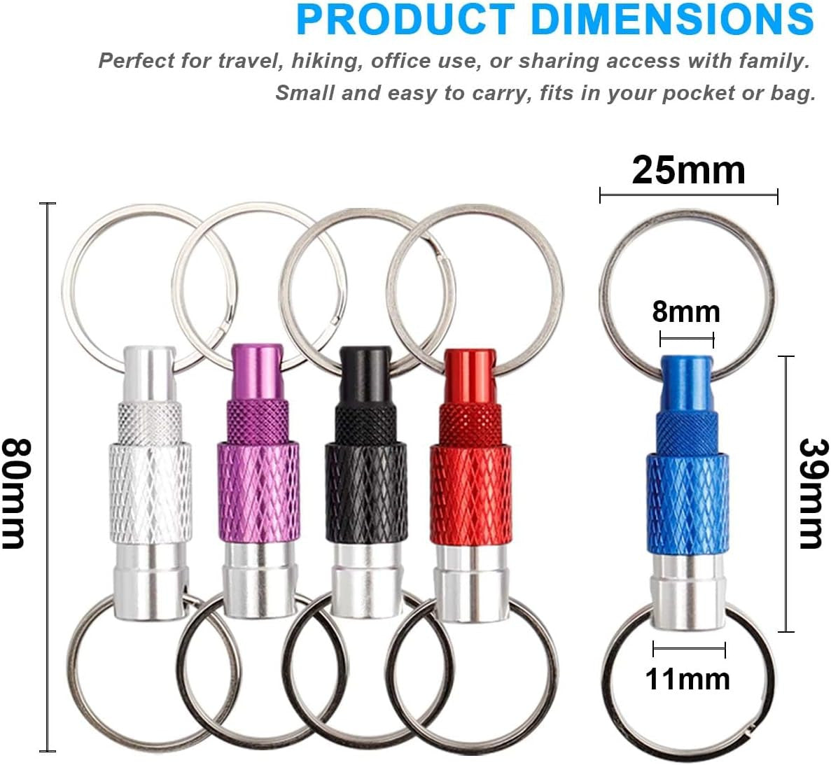Heavy Duty Keychain Retractable Carabiner Car Key Chain with Badge Holder