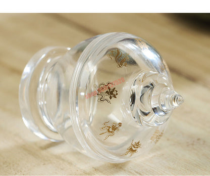 2.3" Buddhism Supplies Eight Auspicious Bottles Crystal Buddha Pagoda Bodhi