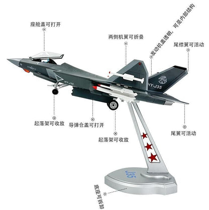 1:32 44CM CHINA J-35 Fighter Airplane Diecast Military Aircraft Plane Model