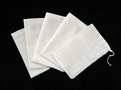 10 PCS 4x6 Cotton Muslin Drawstring Reusable Bags Packing Bath Soap Herbs Tea