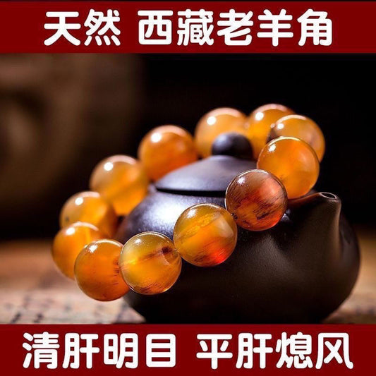Tibetan 20mm Agate Bead Bracelet Full Vein Prayer Beads Unisex Buddhist Jewelry
