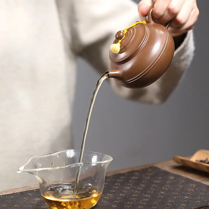 180ml Chinese Zisha Handmade Yixing Purple Clay Teapot Infuser Kettle Tea Set