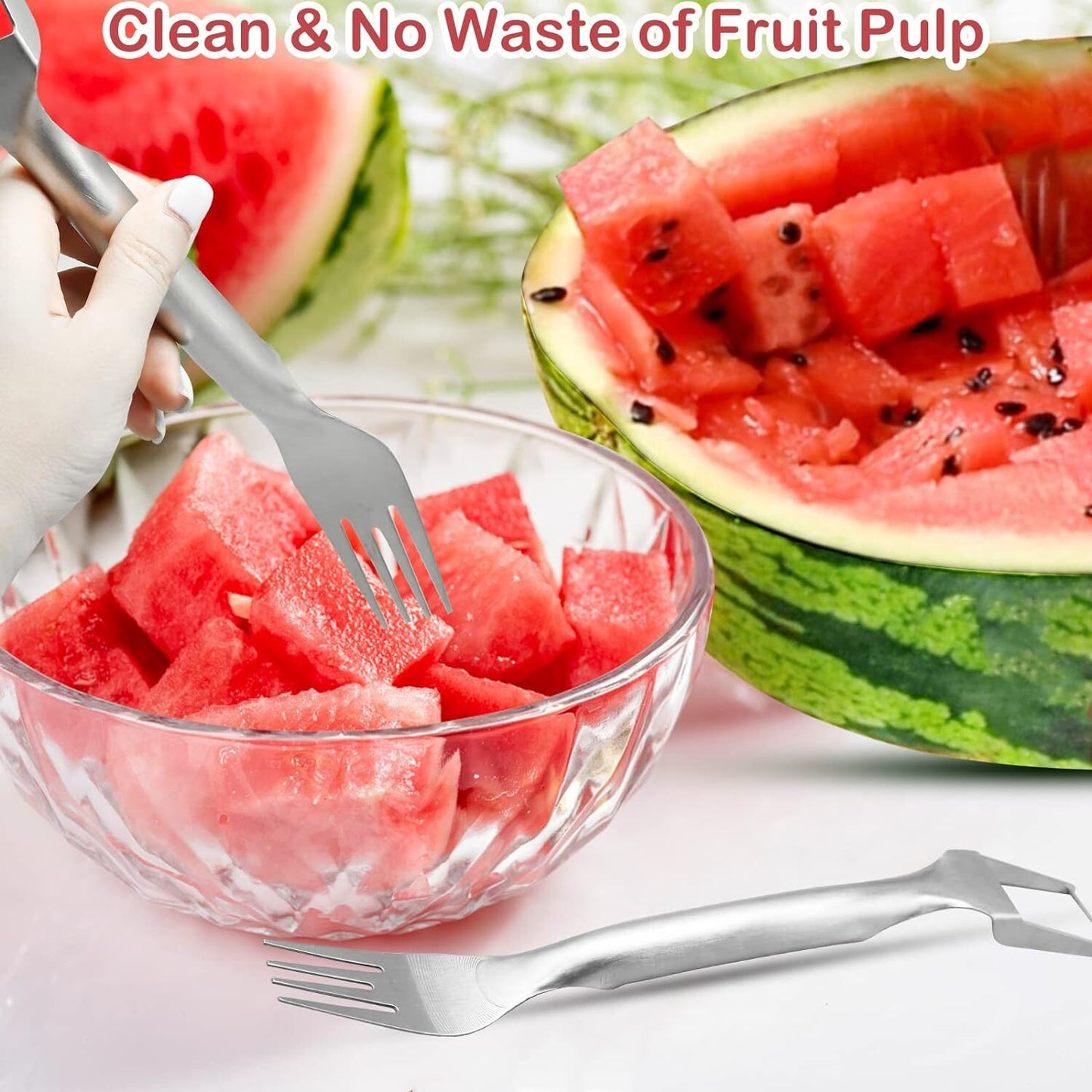 Lot Watermelon Slicer Cutter,2-in-1 Fork Stainless Steel Fruit Cutting Artifact