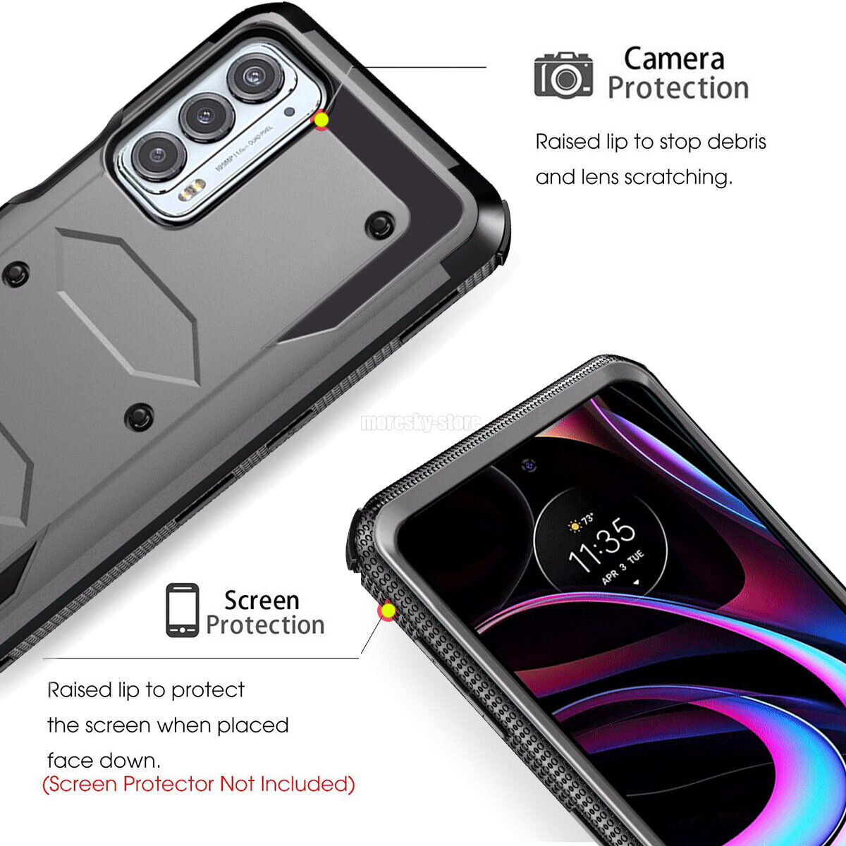 For Motorola Edge 5G UW / Edge (2021) Case Dual Layer Rugged Hybrid Phone Cover