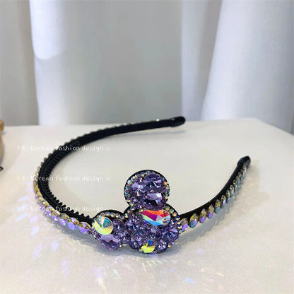 Women Headband Vintage Baroque Flower Big Diamond Luxury Fashion Party Hairbands