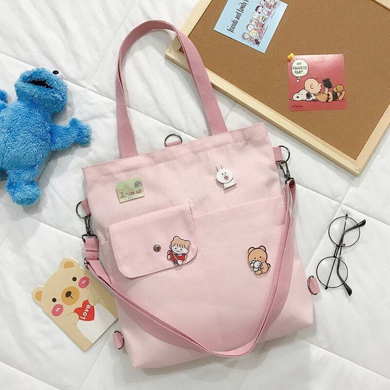 Canvas Shoulder Bag Cotton Tote Shopper Bag Pure Shopping Bag Handbag Versatile