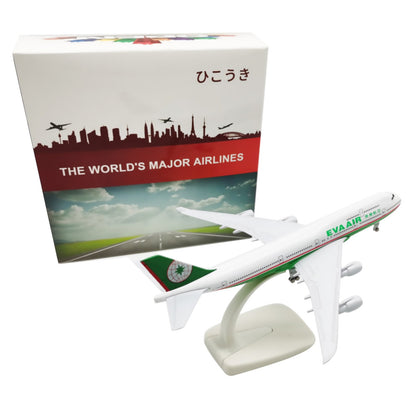 New 1/350 Diecast Alloy Eva Air Airlines B747 Aircraft Model With Display Stand