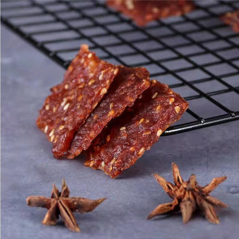Haiyutian Charcoal Braised Dried Pork.Black Pepper Char Siu. XO Sauce. 100g.