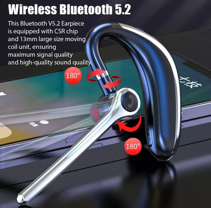 Wireless Bluetooth 5.2 Earpiece Headset Driving Trucker Earbuds Noise Cancelling