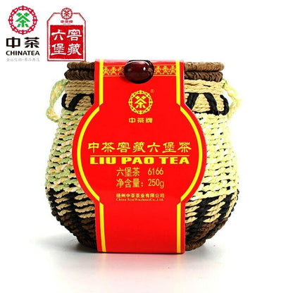 CHINATEA 6166 Liu Pao Hei Cha Liu Bao Aged Wuzhou Dark Tea Black In Basket 250g