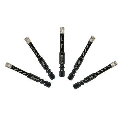 5Pcs/Set 6mm Dry Diamond Drill Bits For Ceramics Marble Porcelain Granite Glass