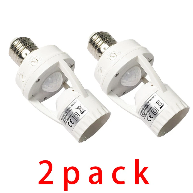 4 Pack E27 LED Light Lamp Bulb Holder Socket Switch Infrared PIR Motion Sensor