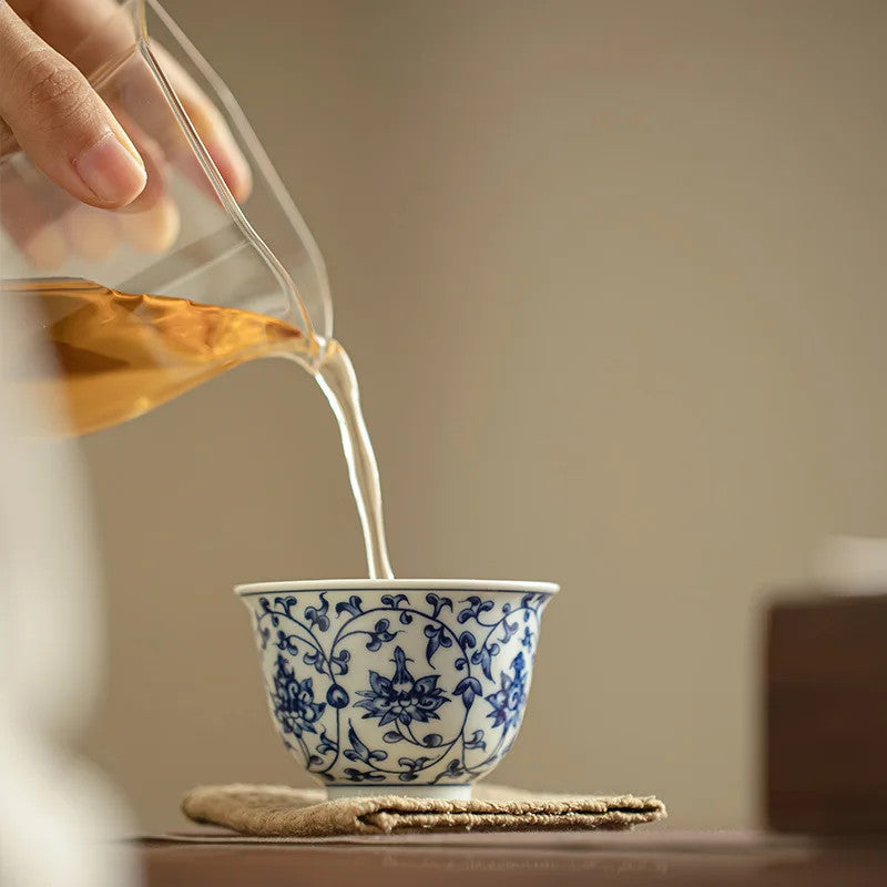 1 Pc Chinese Ceramic Blue and White Porcelain Teacup Tea Bowl Teaware Cup 60ml