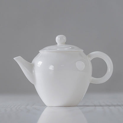Ceramic Whiteware Jade Porcelain Tea Pot Beauties Pot Entirely Handmade Ceramic