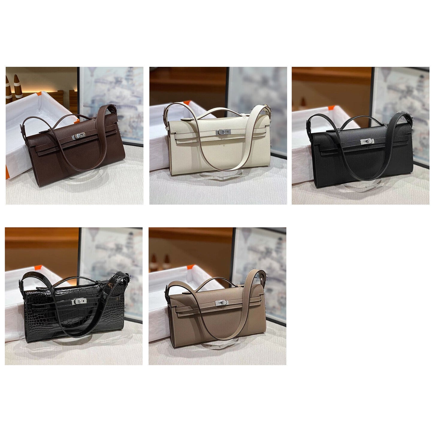 Small Real Leather Flap Purse Shoulder Bag Fashion Handbag Clutch Tote Turn-Lock
