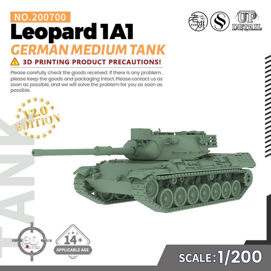 SSMODEL SS200700 1/200 Military Model Kit German Leopard 1A1 Medium Tank