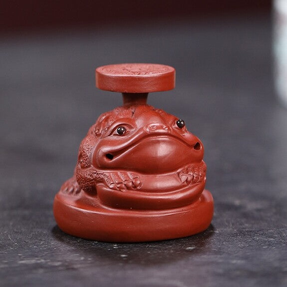 Chinese Zisha Purple Clay Tea Pet Toad Holder For Lid Of Pot Tea Accessories New