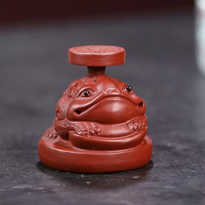 Chinese Zisha Purple Clay Tea Pet Toad Holder For Lid Of Pot Tea Accessories New