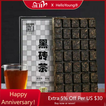 HE ZHUANG CHA China Anhua Baishaxi Instant Dark Tea Brick Tea Shortcut 450g-