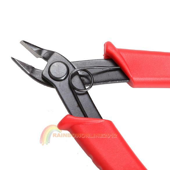 R1B1 Mini 5 Inch Electrical Crimping Plier Snip Cutter Hand Tool Red Handle