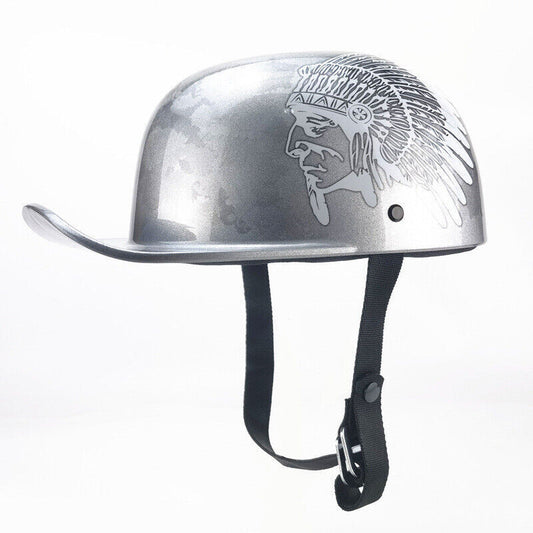 Motorcycle Half Helmet DOT Retro Baseball Cap Open Face Scooter Moped Jet Helmet