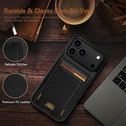for Iphone 17 Pro Max Wallet Case with Card Holder, Men Women PU Leather RFID Bl