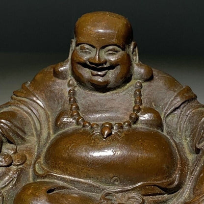 Chinese Tibet Buddha Blessing Figure Statue Collect Bronze Temple Table Decor