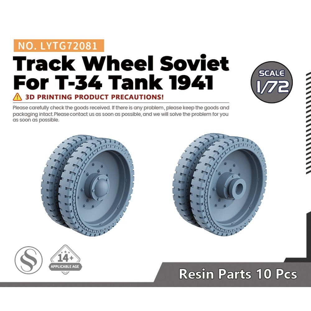 Yao's Studio LYTG72081 1/72 Model Upgrade Track Wheel Soviet For T-34 Tank 1941