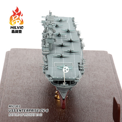 1:700 MILVIC USS ENTERPRISE CV-6 BATTLE OF MIDWAY 1942 Warship Diecast Model