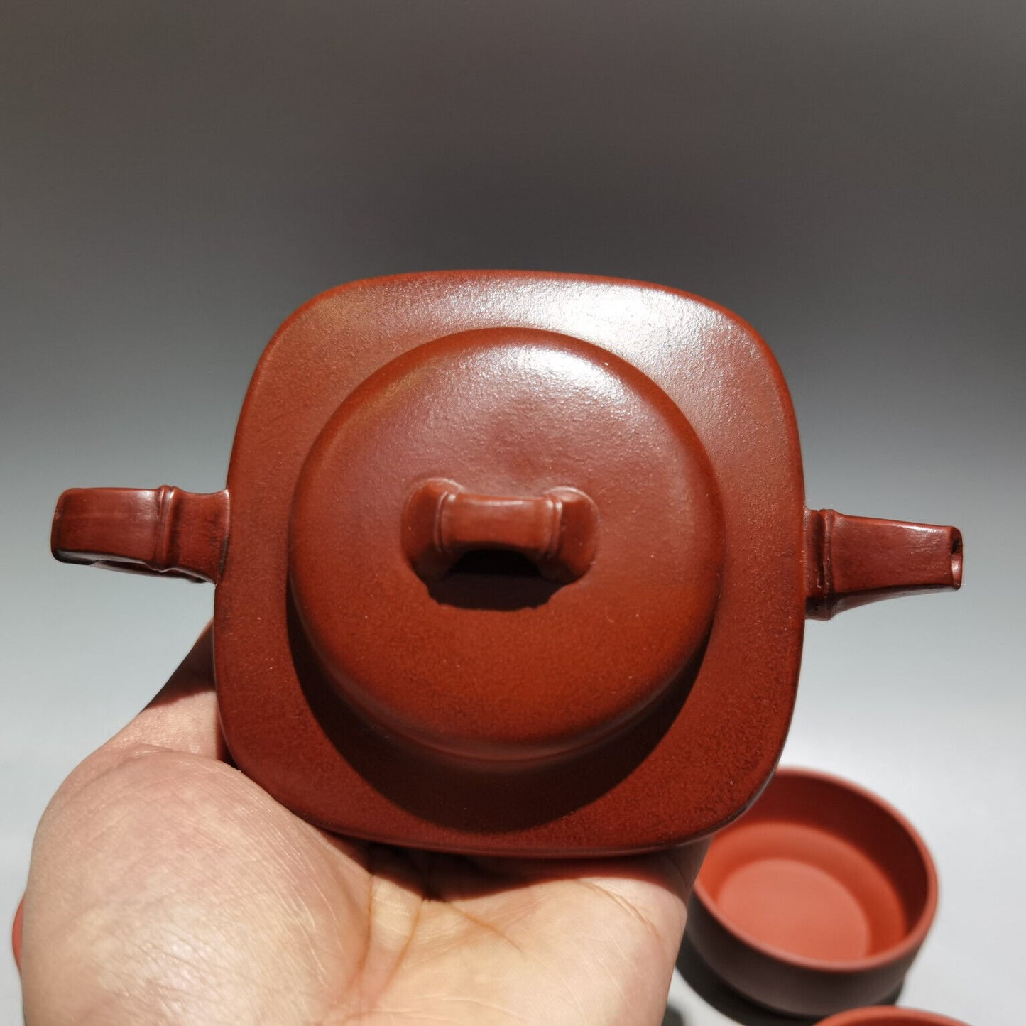 Chinese Yixing Zisha Clay Handmade Exquisite Teapot （四方竹套壶 低款：朱可心 )