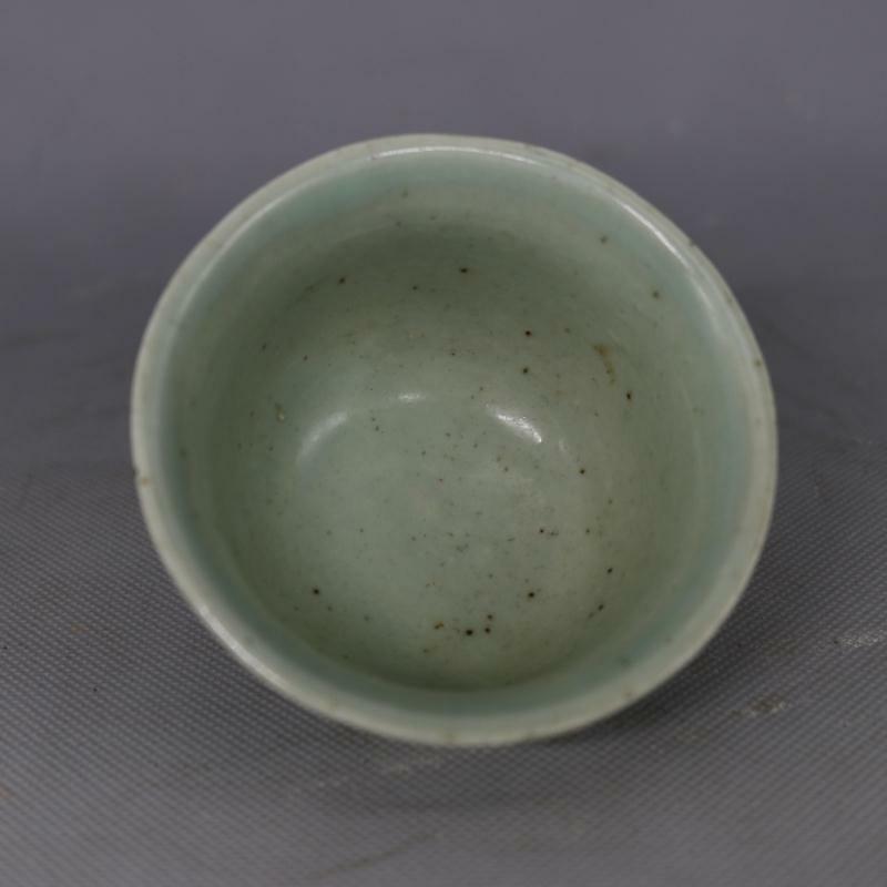 3.15 Inch Chinese Ming Blue and White Porcelain Deer Crane Design Teacup Cup