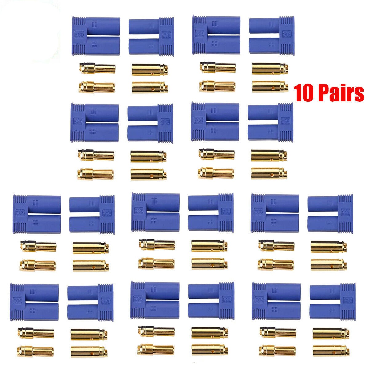 20Pcs EC5 Device Connector Plug for RC Car Plane Helicopter Lipo Battery ESC
