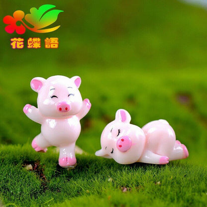 3pcs/lot Pig Family Micro Landscape PVC Crafts Home Mini Accessories Creative