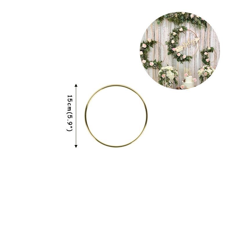 Floral Hoop Round Metal Wreath Macrame Wedding Engagement DIY Dream Catcher Ring