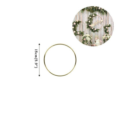 Floral Hoop Round Metal Wreath Macrame Wedding Engagement DIY Dream Catcher Ring