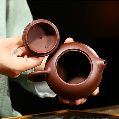 Xishi Pot Real Yixing Zisha Clay Pot Marked Ball Shaped Infuser Holes Tea Pot