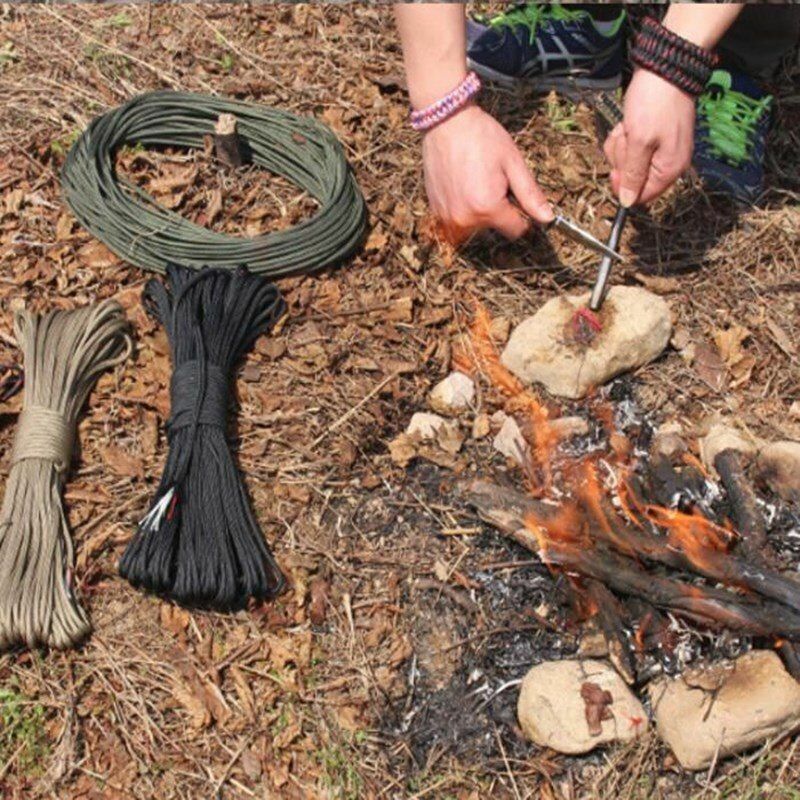 25FT/100FT 550 10-Strand Paracord Outdoor Camping Survival Rope Parachute Hiking