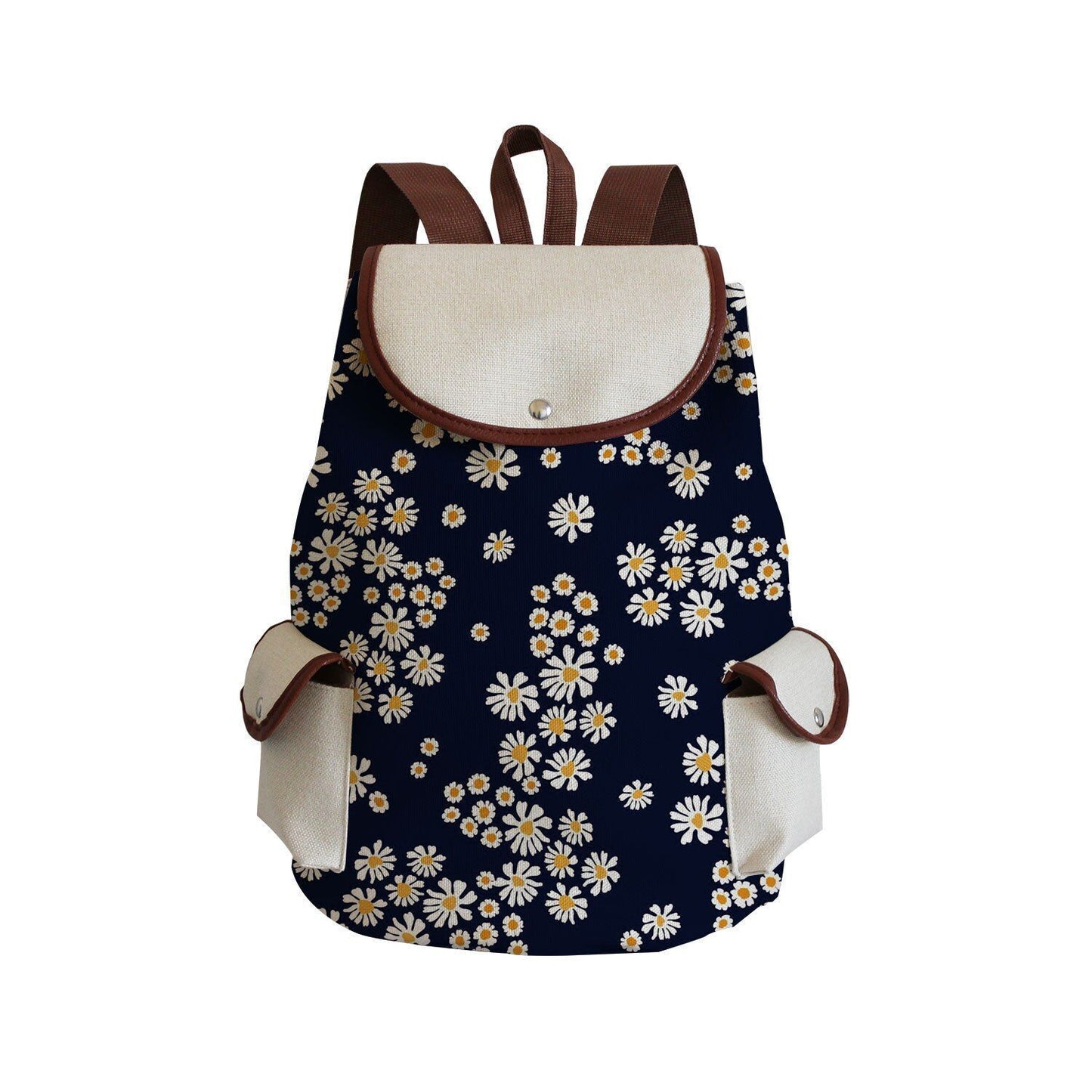 Vintage Drawstring Backpacks Large Practical Portable Linen Shoulders Bags 1 PC