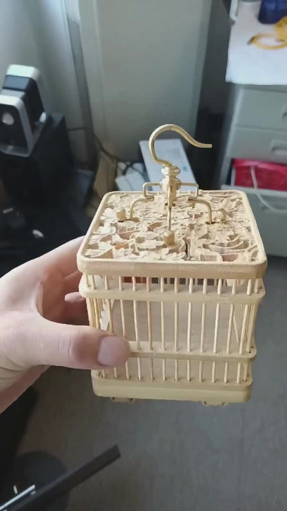 Chinese Cricket Carving Cage Woven Bamboo Ratan Square Basket