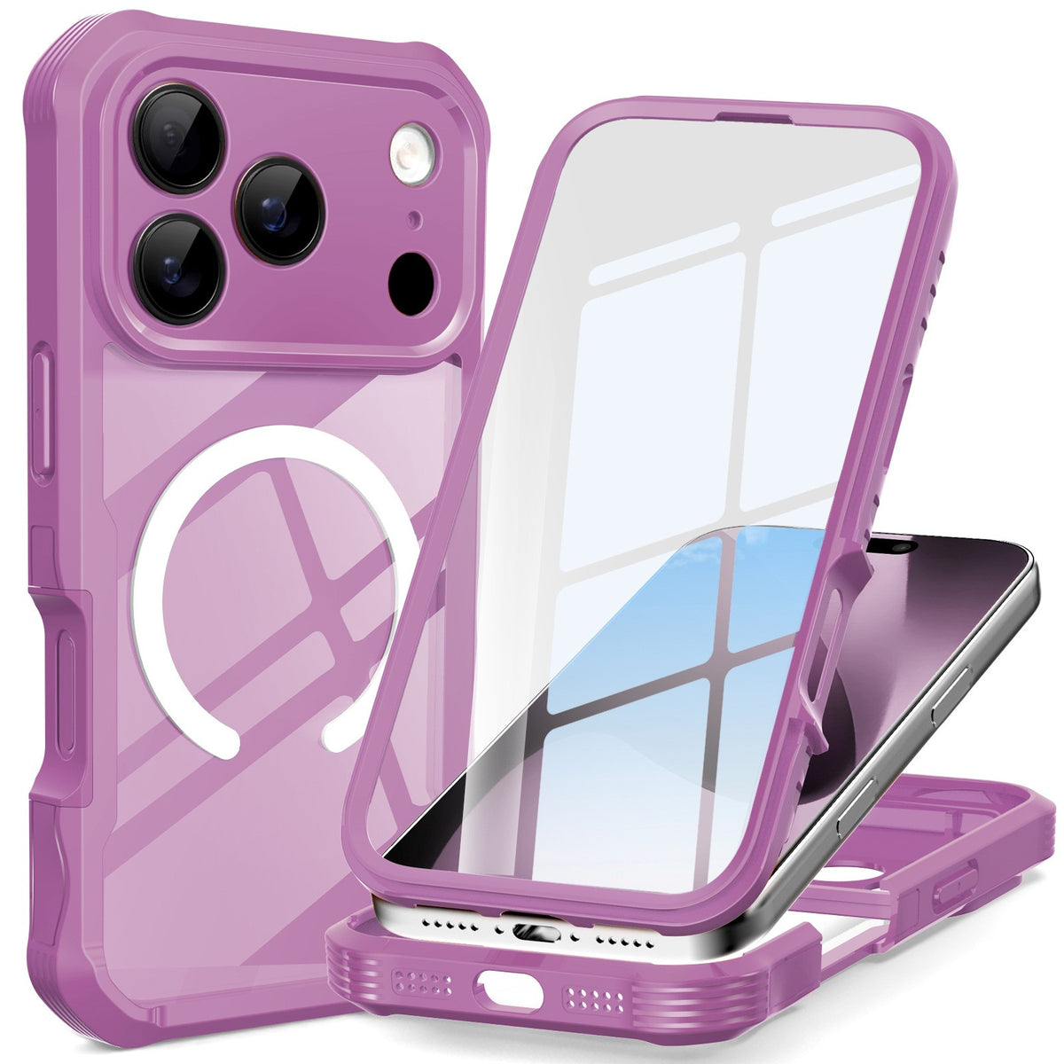 For iPhone 17/17Pro/ 17Air/17Pro Max Anti-slip Edge Tempered Glass Phone Case
