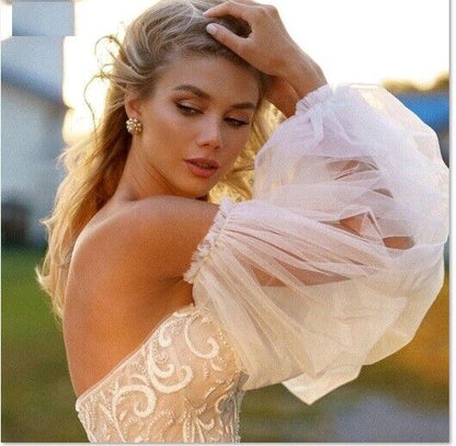 Wedding Sleeves Women Removable Shrugs Bohemia Long Ruffle Party Outerwear Wraps