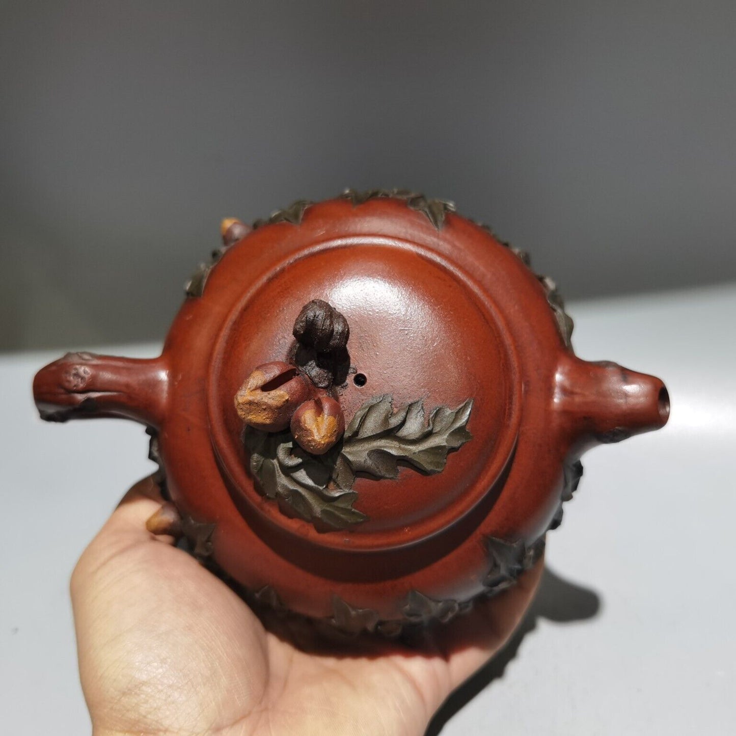 Vintage Chinese Yixing Purple Clay Teapot Zisha Ceremony Peach Teaware Collect