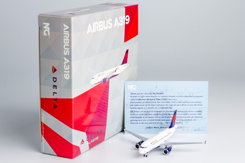 1:400 NG Model DELTA AIRBUS A319 Passenger Airplane Diecast Aircraft Plane Model