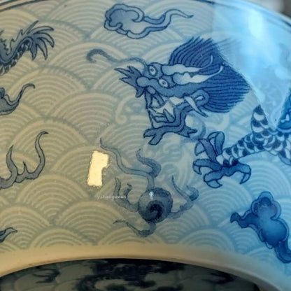 125ML Exquisitely Chinese Retro Blue Glazed Dragon Patterned Porcelain Tea Cups