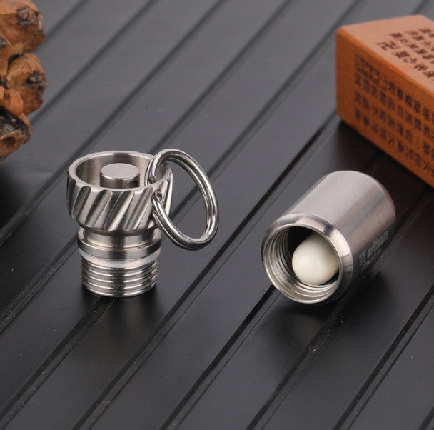 New Titanium Mini Sealed Waterproof Pill Box Storage Pendant Box EDC Tools