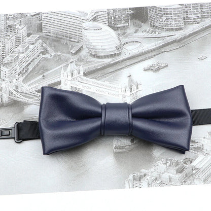 Men Bow Tie PU Leather Patchwork Female Necktie Adult Cravate Wedding Party Wear
