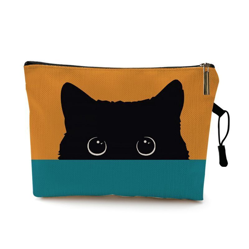 Cats Footprints Cosmetic Bag Cases Makeup Organizer Bag Traveling Polyester 1 PC